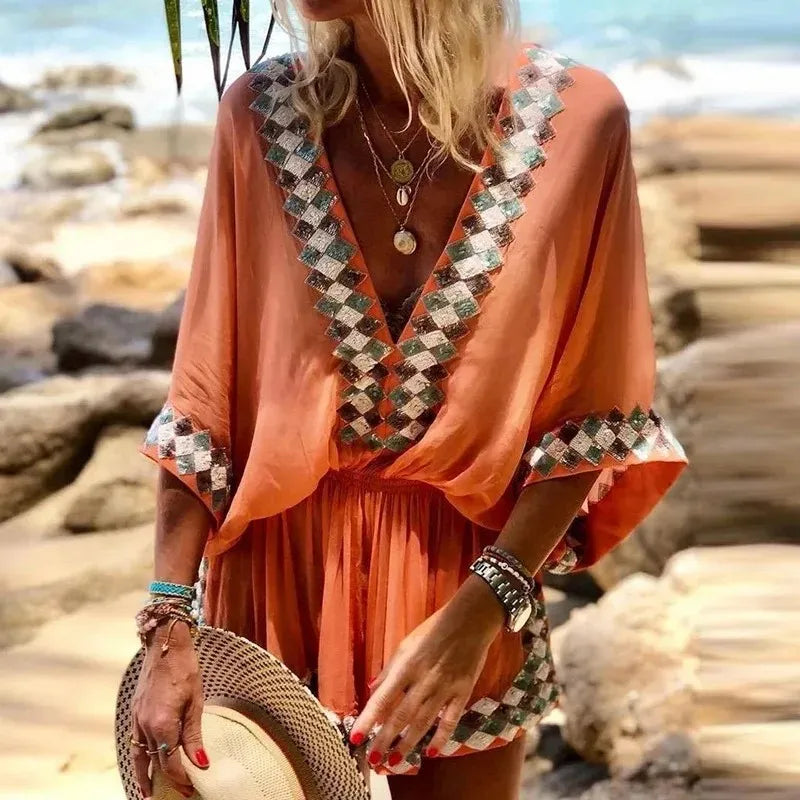 Conjunto Boho Vibe - Estampado e com Decote em V