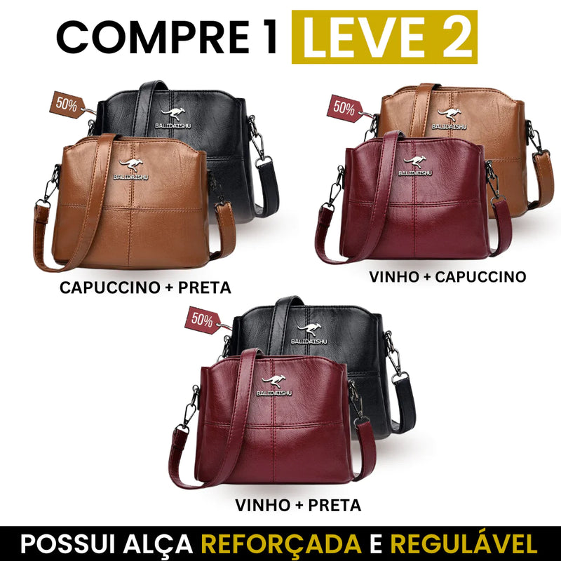 Bolsa de Couro Talli™ - COMPRE 1 LEVE 2 + Brinde
