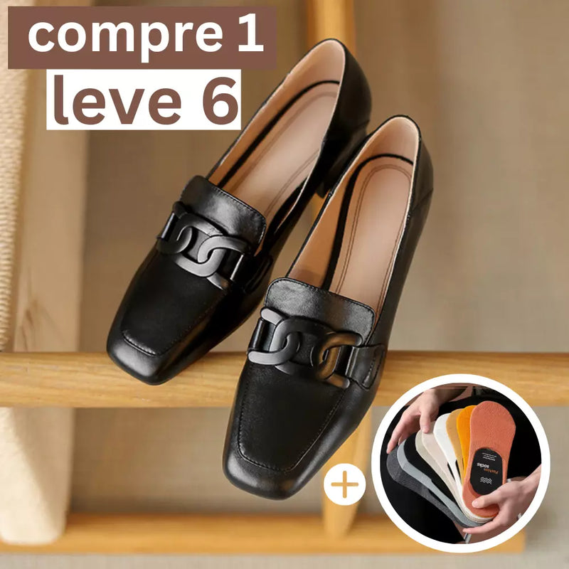 [Compre 1 LEVE 6] Sapato Vezzy™ Premium + 5 Pares de Meias Invisíveis Anti-Odor